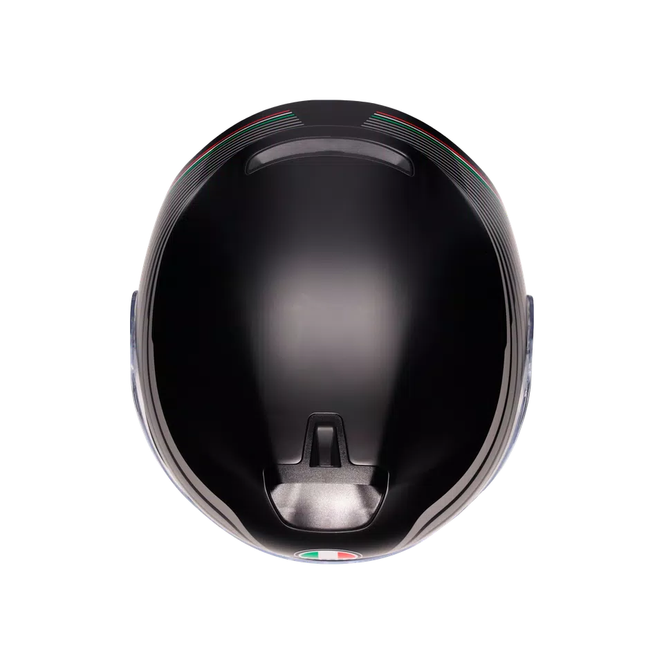 IRIDES BOLOGNA MATT BLACK/TRICOLORE - MOTORBIKE OPEN FACE HELMET E2206 -  - 7