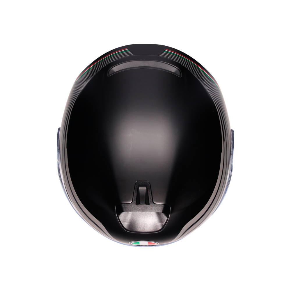 irides-bologna-matt-black-tricolore-motorbike-open-face-helmet-e2206 image number 6