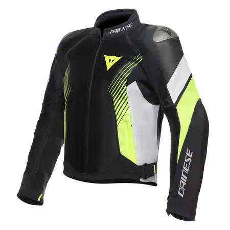 SUPER RIDER 2 ABSOLUTESHELL™ - MEN'S WATERPROOF MOTORCYCLE JACKET - BLACK/WHITE/FLUO-YELLOW - 1