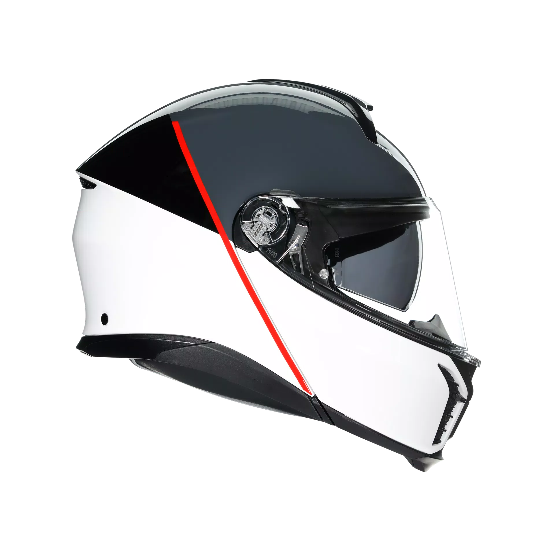 TOURMODULAR BALANCE WHITE/GREY/RED - CASQUE MOTO MODULAIRE E2206
