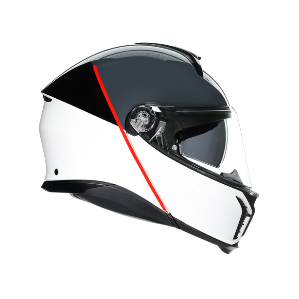 tourmodular-balance-white-grey-red-motorbike-flip-up-helmet-e2206 image number 3