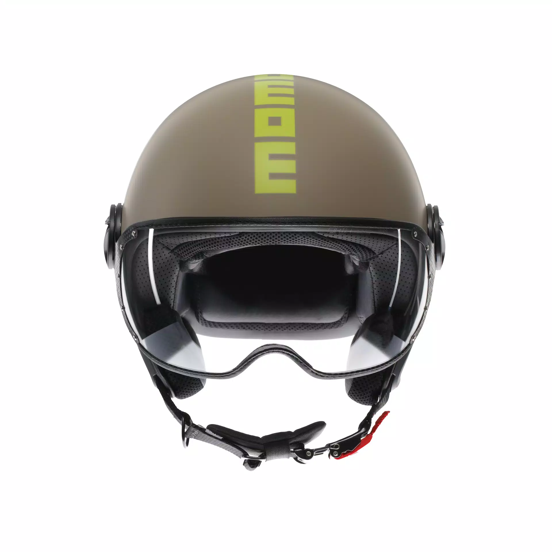 MOMODESIGN FGTR CLASSIC MAT SABLE / CITRON - CASQUE JET AVEC VISI&Egrave;RE E2206