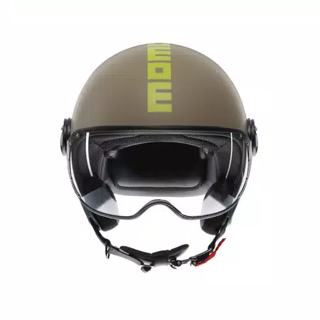 MOMODESIGN FGTR CLASSIC MATT SAND / LIME - JET HELMET WITH VISOR E2206 -  - 2