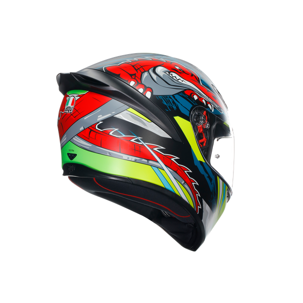k1-s-dundee-matt-lime-red-motorbike-full-face-helmet-e2206 image number 5
