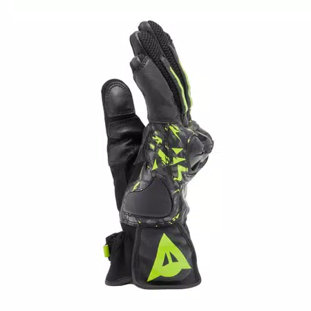 MIG 3 - UNISEX MOTORCYCLE LEATHER GLOVES - BLACK/ANTHRACITE/YELLOW-FLUO - 4