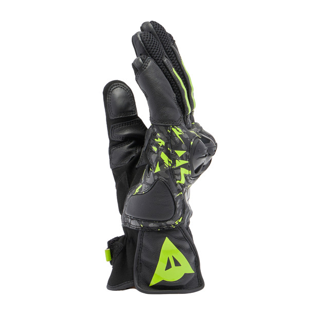 mig-3-unisex-leather-gloves-black-anthracite-yellow-fluo image number 3
