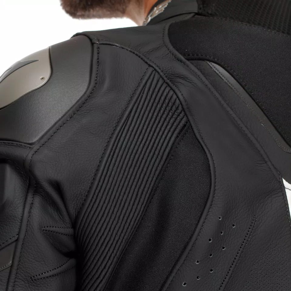 SUPER SPEED 4 - HEREN MOTORFIETS GEPERFOREERD LEREN JAS - BLACK/TIBETAN PLATINUM/WHITE - 16