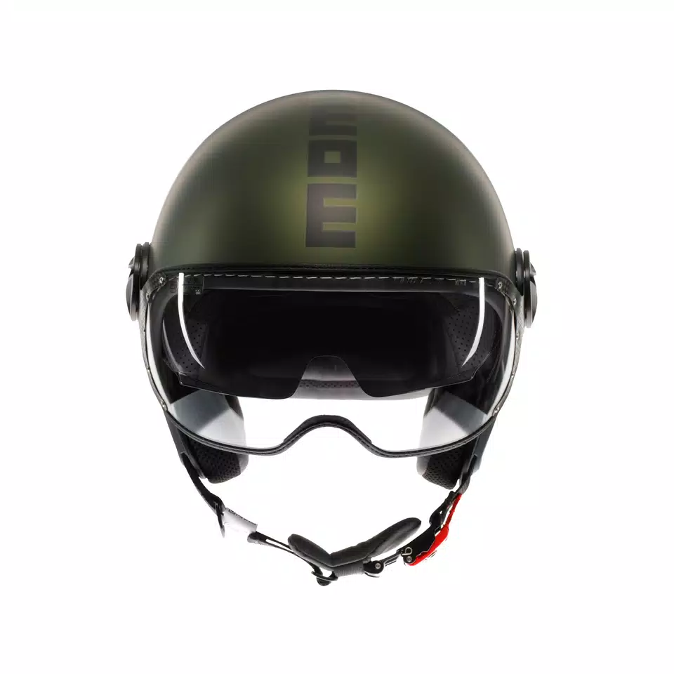 MOMODESIGN FGTR EVO MATT GREEN / BLACK - JET HELMET WITH DUAL VISOR E2206 -  - 2