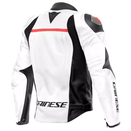 RACING 4 - MEN LEATHER MOTORCYCLE JACKET - WHITE/BLACK - 2
