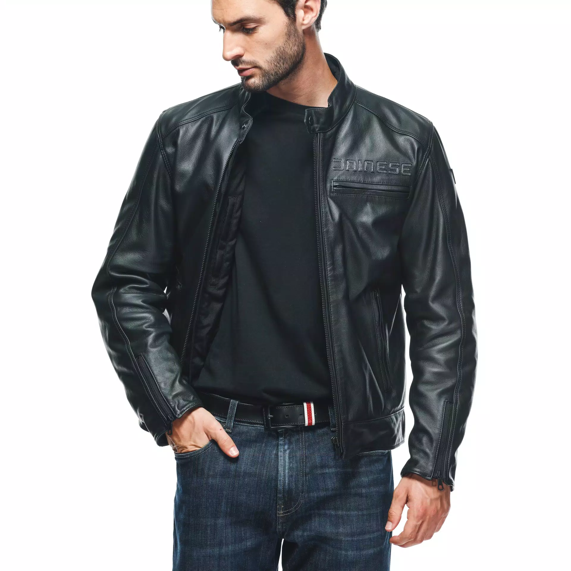 ZAURAX CHAQUETA DE CUERO MOTO HOMBRE