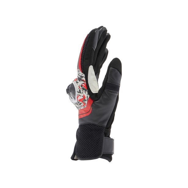 mig-3-unisex-leather-gloves-black-red-spray-white image number 1