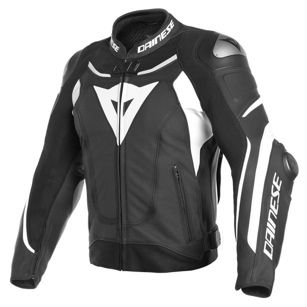 super-speed-3-perf-leather-jacket-black-white-white image number 0