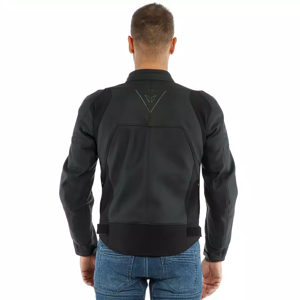 AGILE LEATHER JACKET - BLACK-MATT/BLACK-MATT/BLACK-MATT - 5