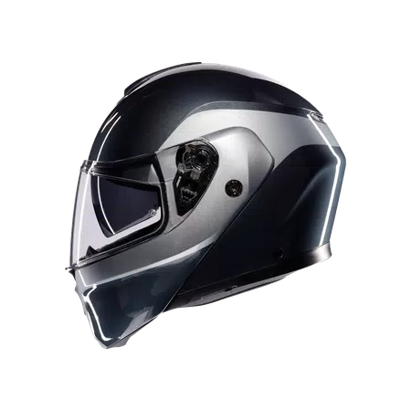 STREETMODULAR LEVICO GREY/SILVER - MOTORBIKE FLIP UP HELMET E2206 -  - 4
