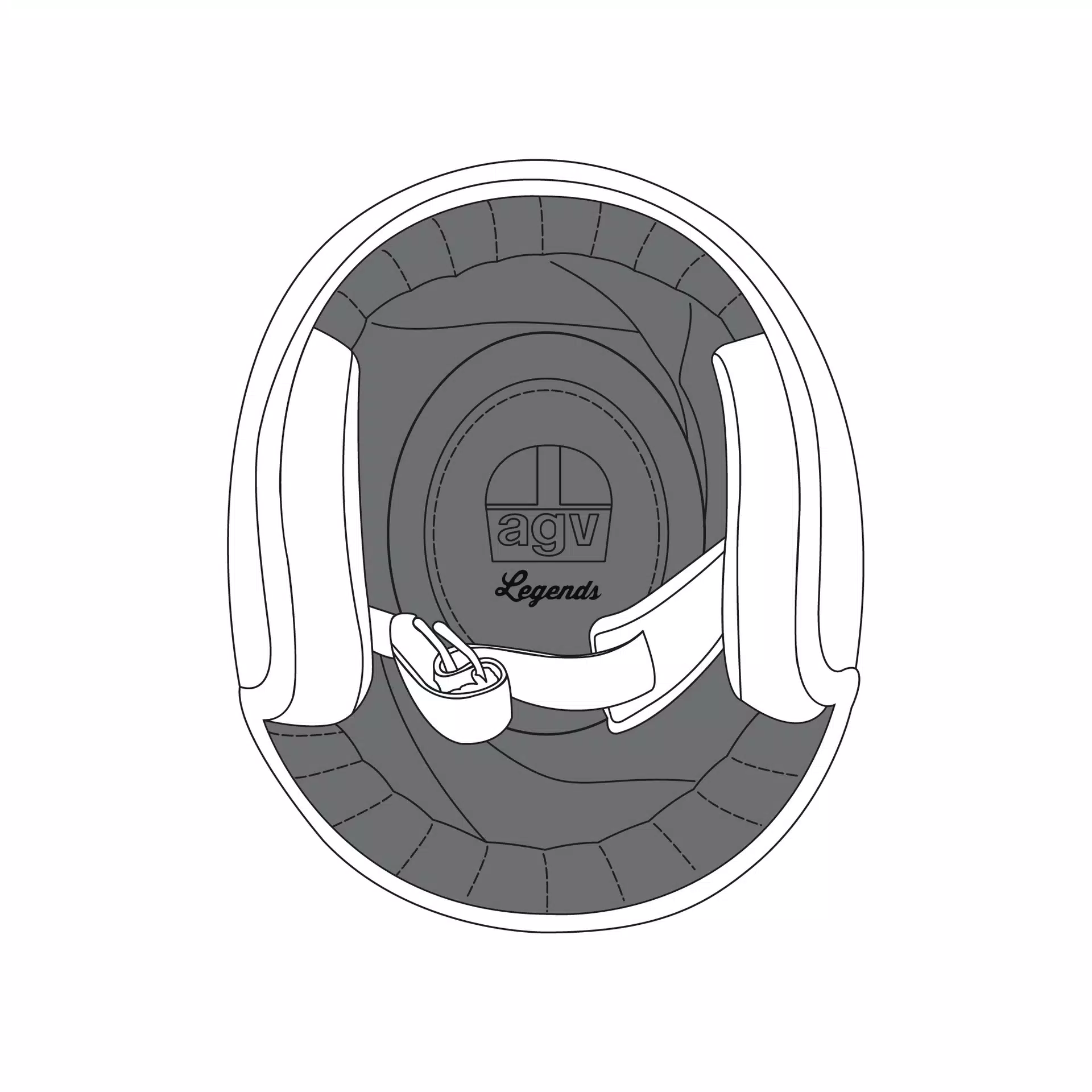 AGV CROWN PAD X70 (MS) - PREMIUM BLACK