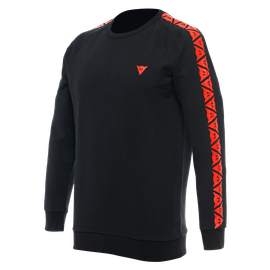DAINESE SWEATER STRIPES BLACK/FLUO-RED