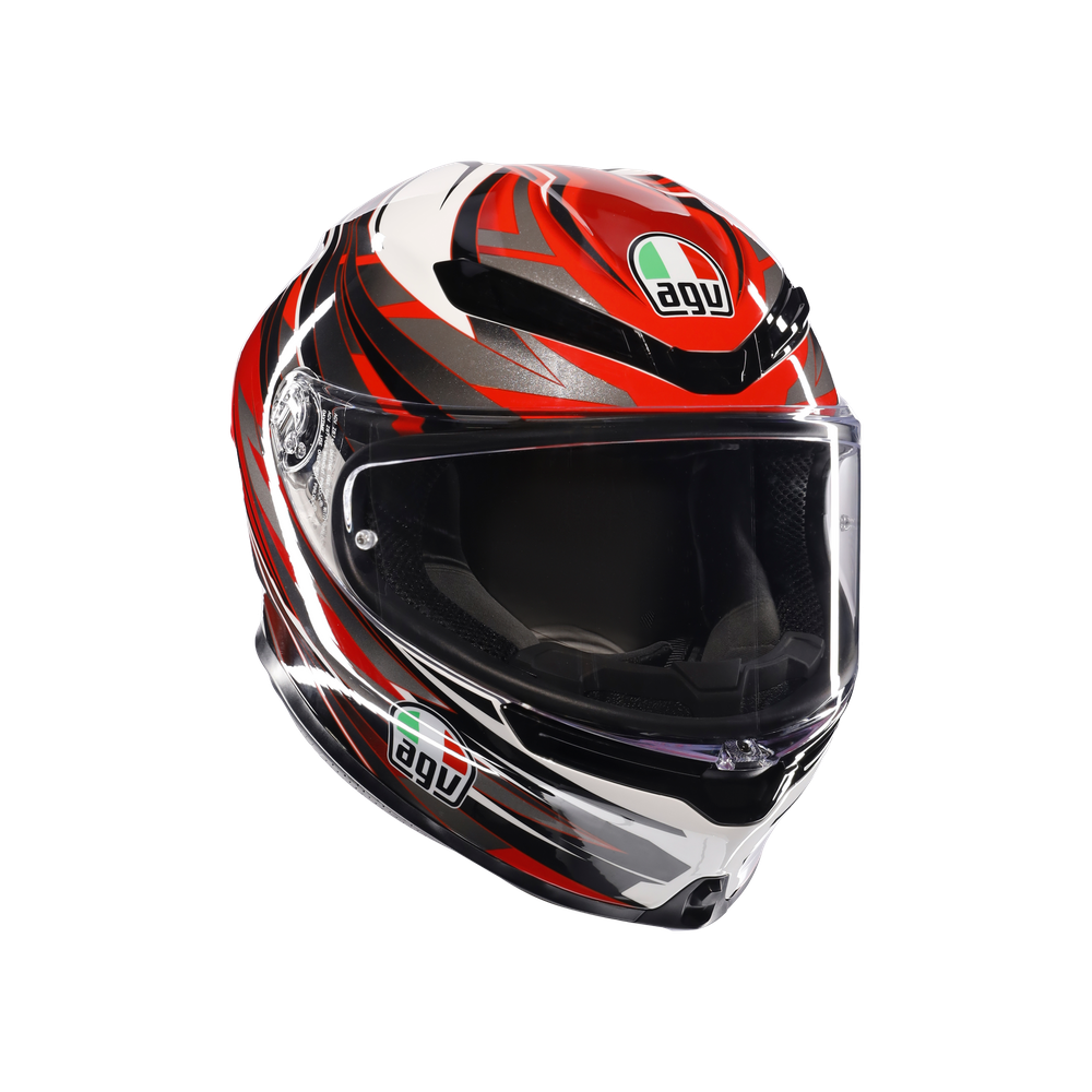 k6-s-reeval-white-red-grey-motorbike-full-face-helmet-e2206 image number 0