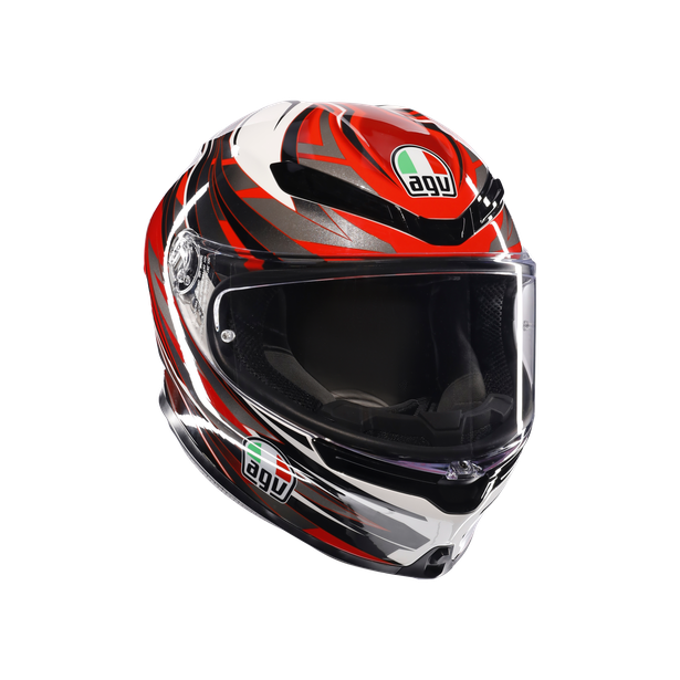 k6-s-reeval-white-red-grey-motorbike-full-face-helmet-e2206 image number 0