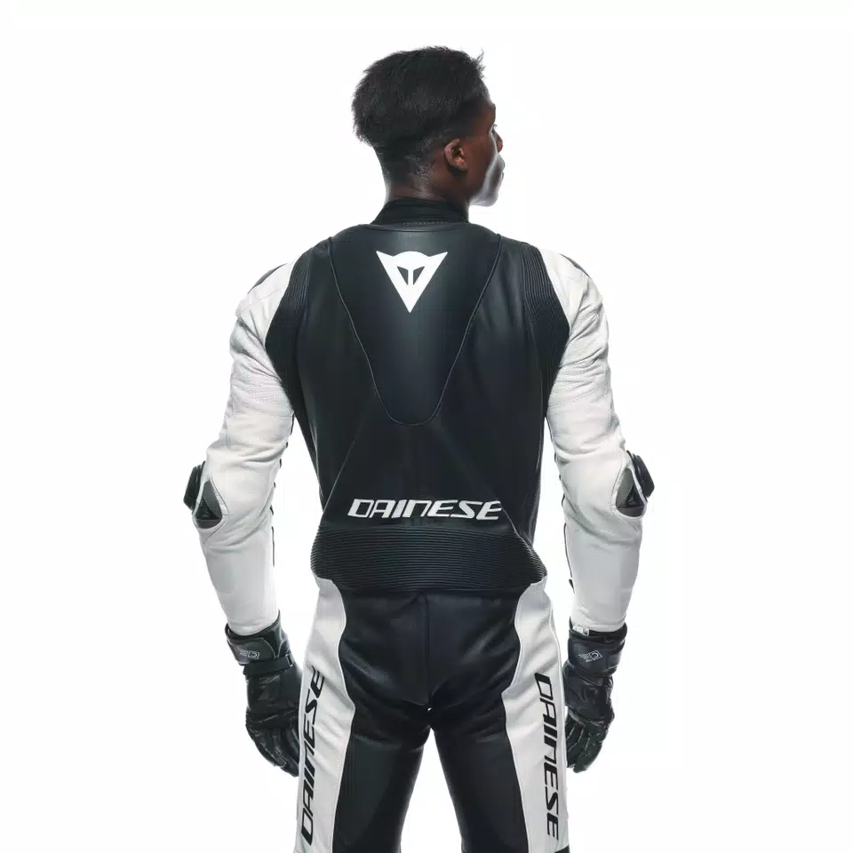 LAGUNA SECA 5 - ONE-PIECE LEATHER RACING SUIT - WHITE/BLACK - 5
