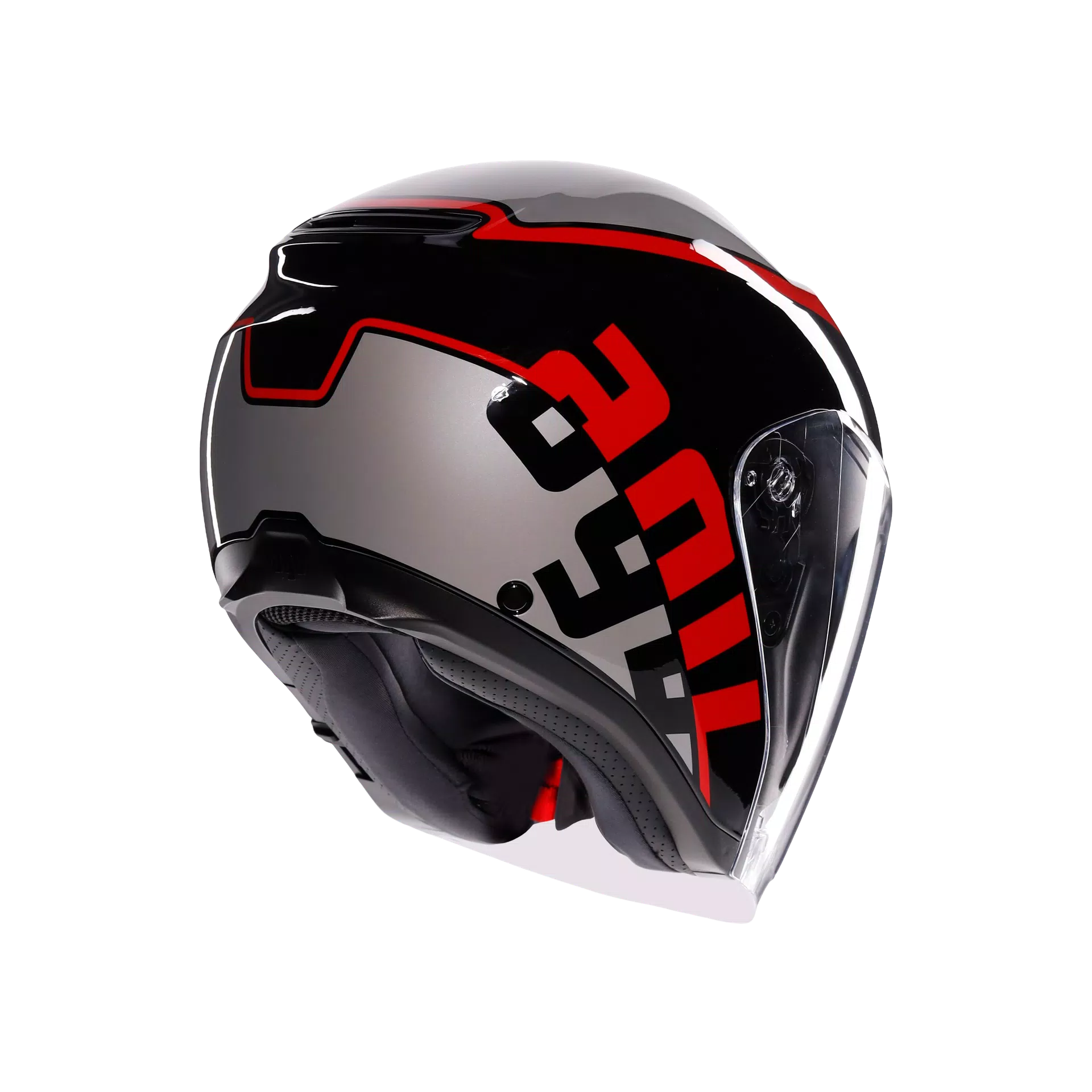 IRIDES CASQUE MOTO JET E2206 - VALENZA MATT GREY/BLACK/RED
