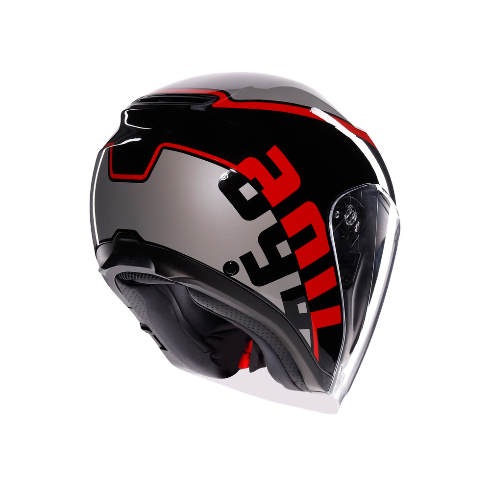irides-motorbike-open-face-helmet-e2206-valenza-matt-grey-black-red image number 5