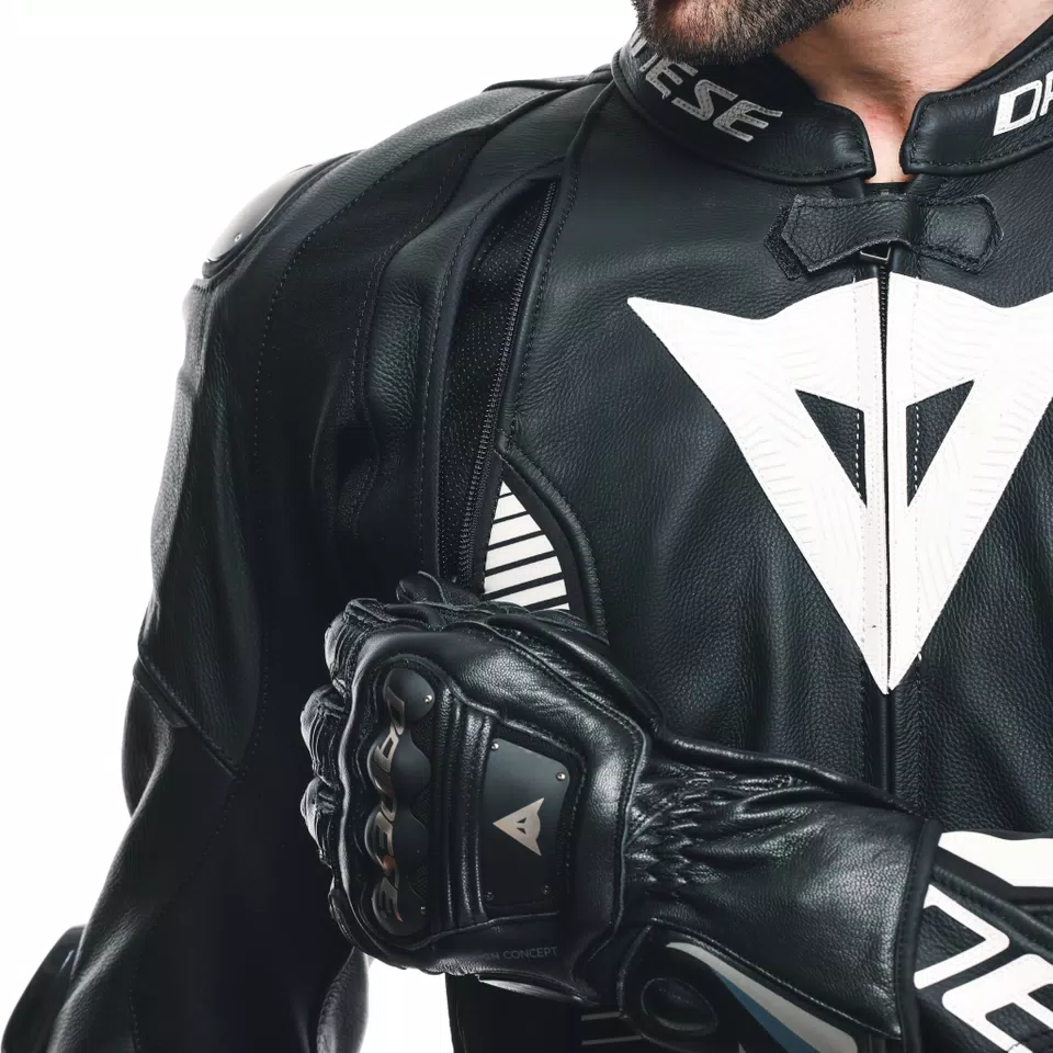 LAGUNA SECA 5 - TUTA MOTO DIVISIBILE IN PELLE UOMO - BLACK/BLACK/WHITE - 10