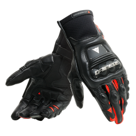 STEEL-PRO IN GLOVES BLACK/FLUO-RED- Leather