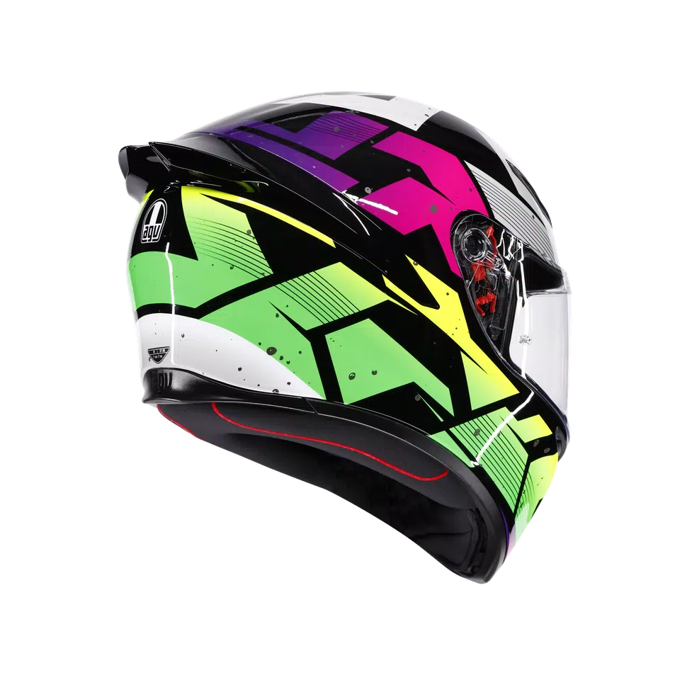 K1 S PUNKPULSE BLACK/PURPLE/LIME - MOTORBIKE FULL FACE HELMET DOT (E2206) -  - 6