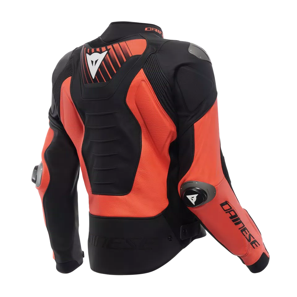 SUPER SPEED 5 LEATHER JACKET - BLACK/RED-FLUO/WHITE - 2