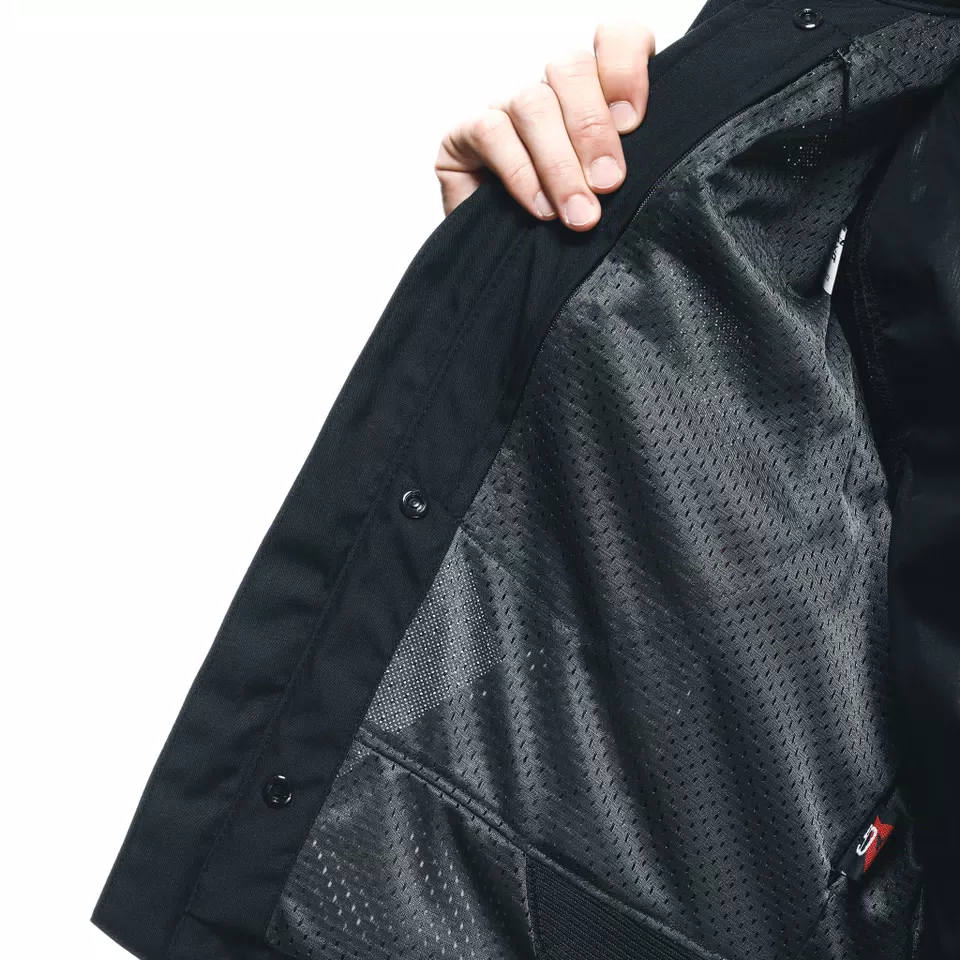 AIR FRAME 3 TEX - MEN'S SUMMER MOTORCYCLE JACKET IN FABRIC - BLACK/BLACK/RED-FLUO - 14