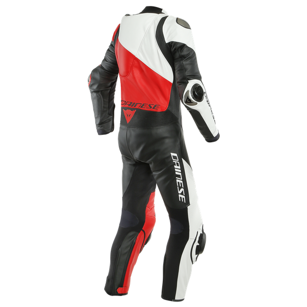 IMOLA 1PC LEATHER SUIT PERF. BLACK/WHITE/LAVA-RED- Outlet Leather suits