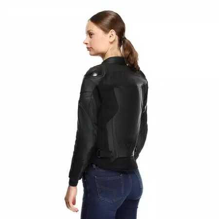 IPERATTIVA - MOTORRADJACKE AUS LEDER UND STOFF F&Uuml;R DAMEN - BLACK/BLACK - 7