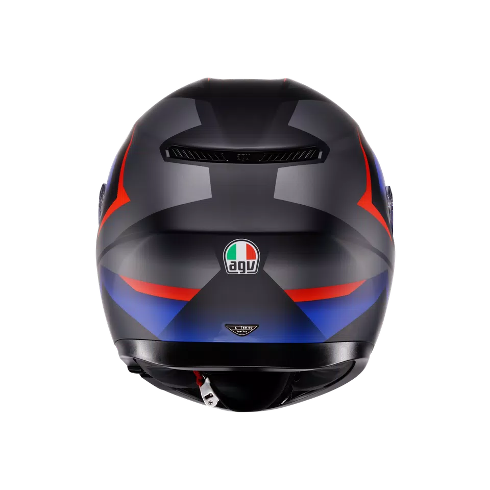 K3 STRIGA MATT BLACK/BLUE/RED - MOTORBIKE FULL FACE HELMET E2206 -  - 5