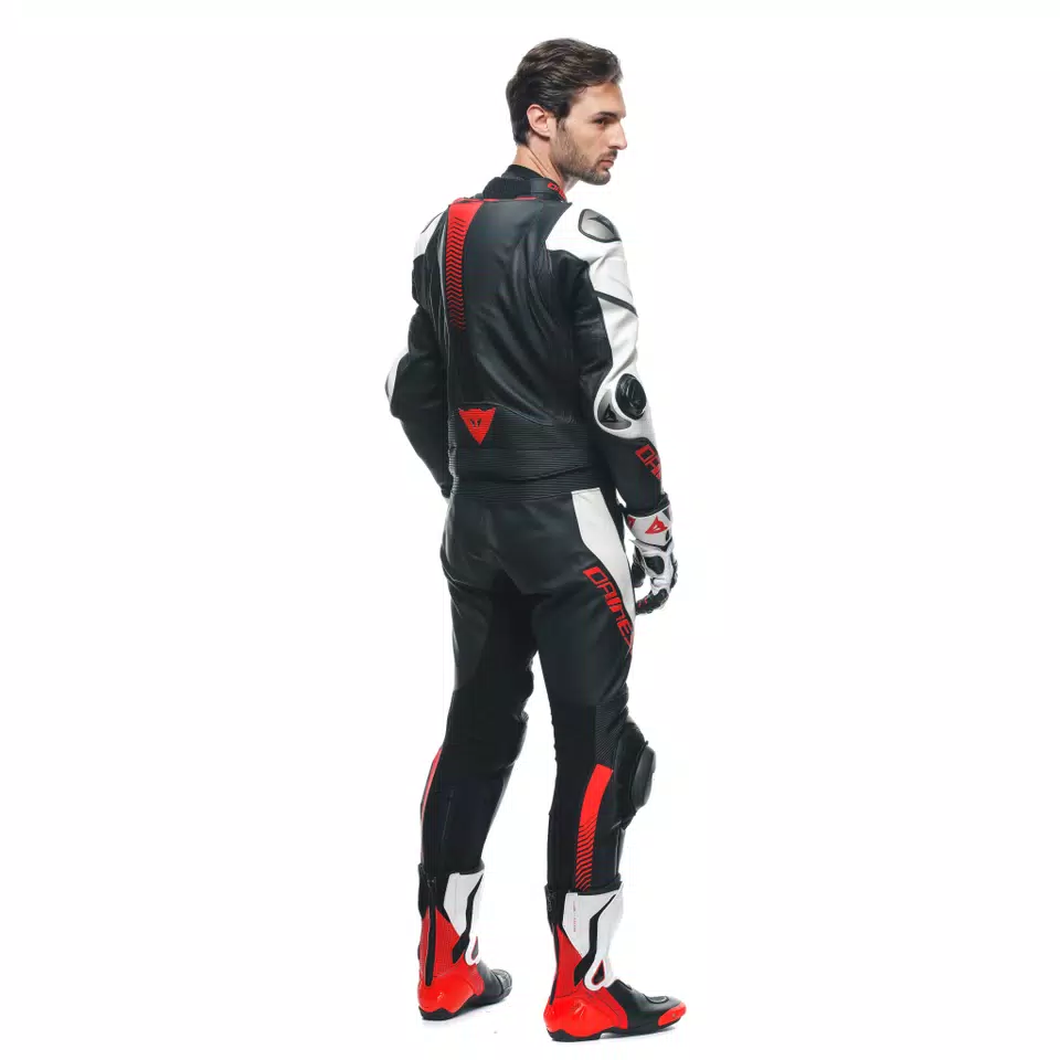 LAGUNA SECA 5 2PCS LEATHER SUIT | BLACK/WHITE/LAVA-RED | Dainese