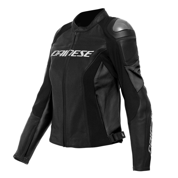 racing-4-giacca-moto-in-pelle-perforata-donna-black-black image number 0