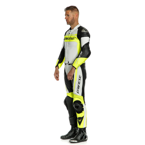 mistel-2pcs-leather-suit-white-fluo-yellow-black image number 3