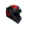 K1 S WARMUP MATT BLACK/RED - MOTORBIKE FULL FACE HELMET E2206