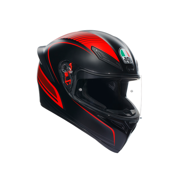 k1-s-warmup-matt-black-red-motorbike-full-face-helmet-e2206 image number 0