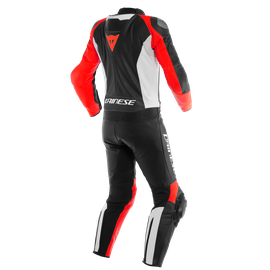 MISTEL 2PCS LEATHER SUIT BLACK-MATT/WHITE/LAVA-RED- Leather Suits