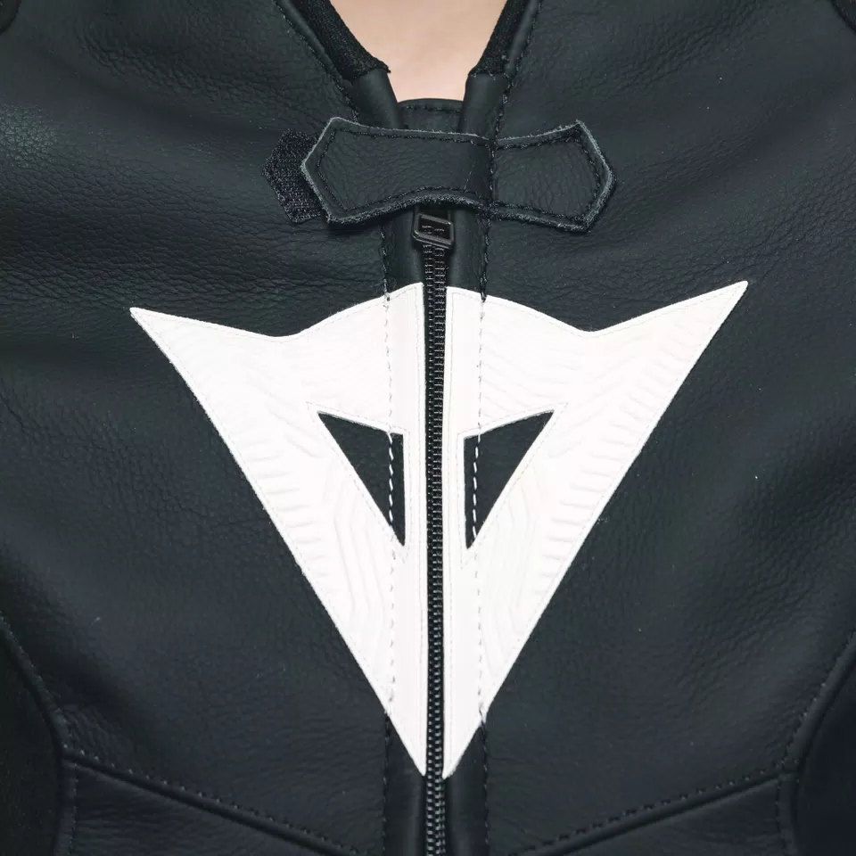 AVRO 5 - WOMEN'S MOTORCYCLE LEATHER JACKET - BLACK/BLACK/WHITE - 12