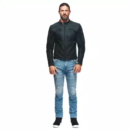 RAZON 2 - MEN'S MOTORCYCLE LEATHER JACKET - BLACK - 3
