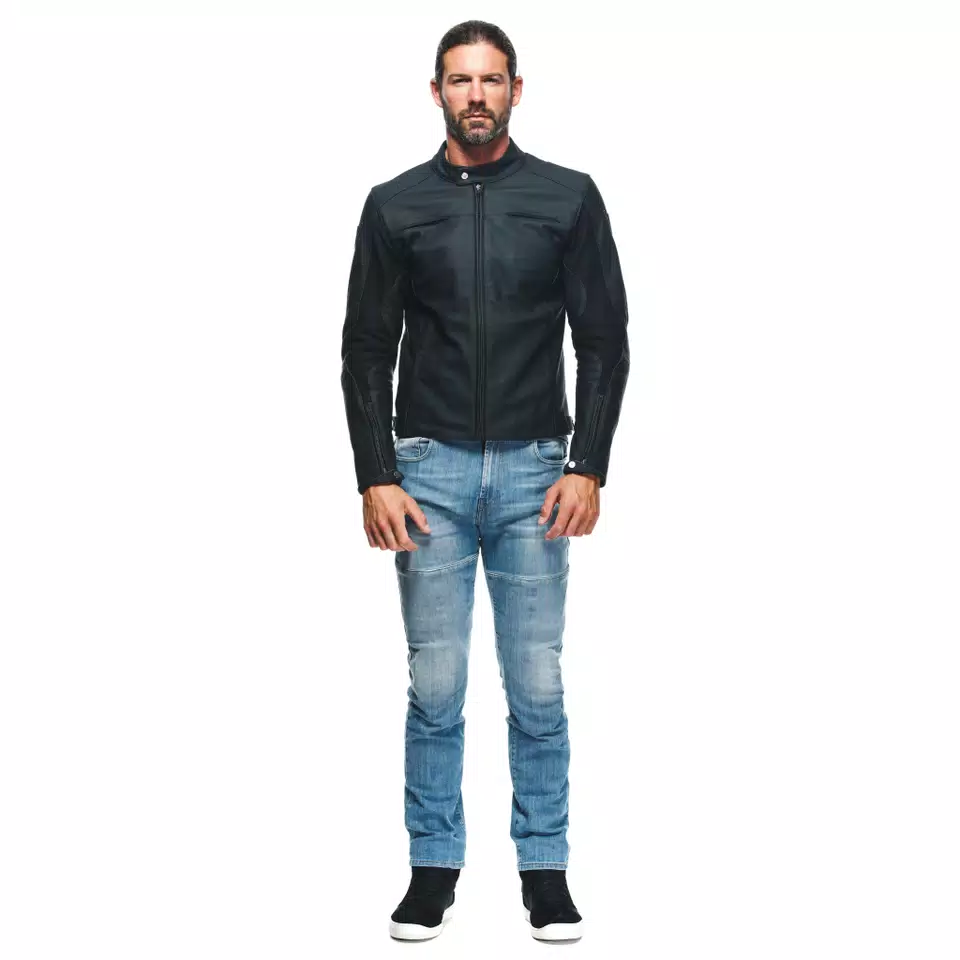 RAZON 2 - MEN'S MOTORCYCLE LEATHER JACKET - BLACK - 3