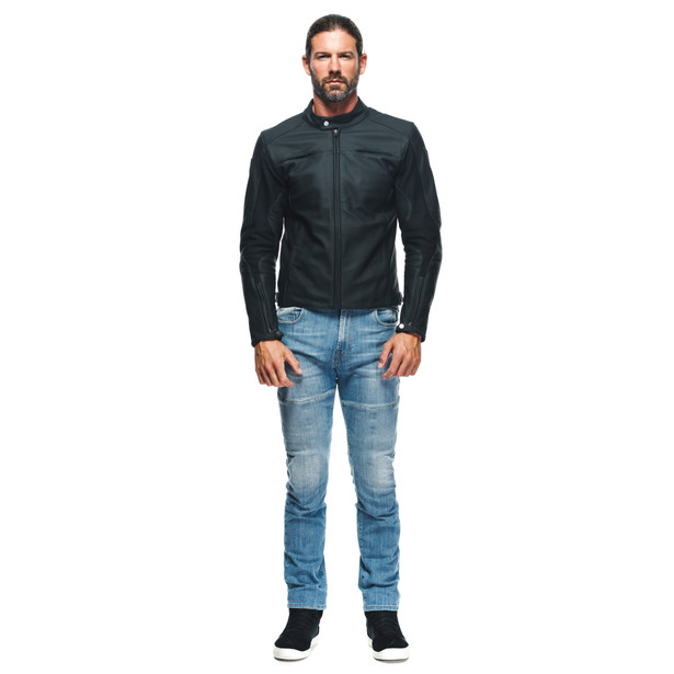 razon-2-giacca-moto-in-pelle-uomo-black image number 2