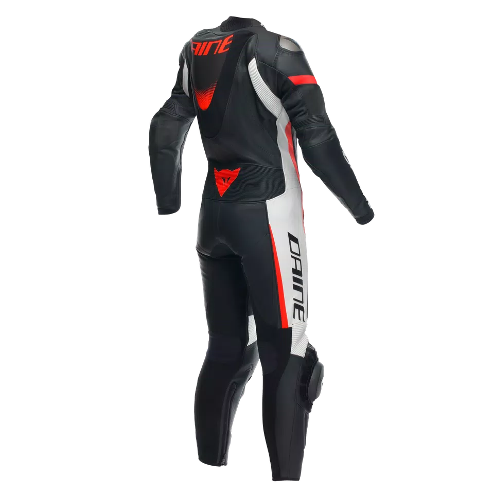 GROBNIK - WOMEN'S 1-PIECE MOTORCYCLE PERFORATED LEATHER SUIT - BLACK/WHITE/FLUO-RED - 2
