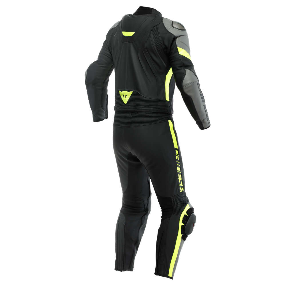 avro-4-leather-2pcs-suit-black-matt-charcoal-gray-fluo-yellow image number 1