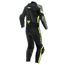 AVRO 4 LEATHER 2PCS SUIT BLACK-MATT/CHARCOAL-GRAY/FLUO-YELLOW- Two Piece Suits