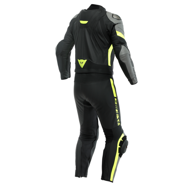 avro-4-leather-2pcs-suit-black-matt-charcoal-gray-fluo-yellow image number 1