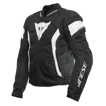 AVRO 5 TEX - MEN'S MOTORCYCLE JACKET IN FABRIC - BLACK/WHITE/BLACK - 1
