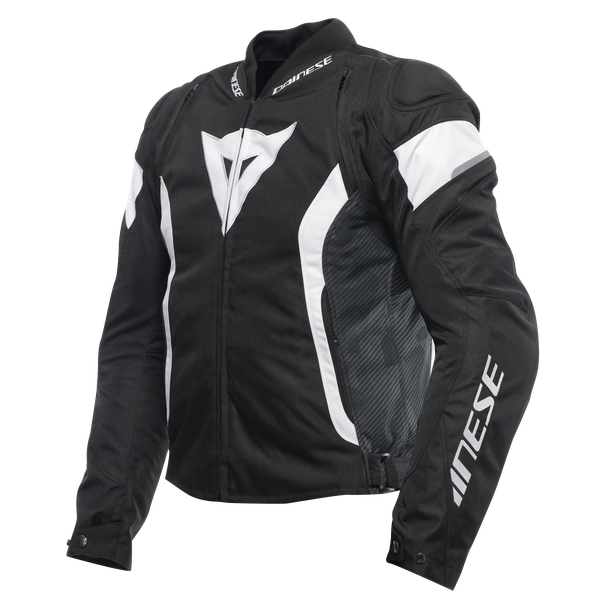 avro-5-tex-giacca-moto-in-tessuto-uomo-black-white-black image number 0