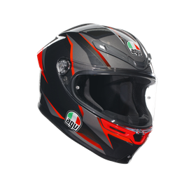 K6 S SLASHCUT BLACK/GREY/RED - CASCO MOTO INTEGRALE E2206